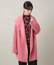 RSSCD16630 TRUNK HIROKO KOSHINO(ヒロココシノ) ミラノリブショールカラーコート ピンク