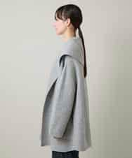 RSSCD16630 TRUNK HIROKO KOSHINO(ヒロココシノ) ミラノリブショールカラーコート ライトグレー