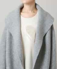 RSSCD16630 TRUNK HIROKO KOSHINO(ヒロココシノ) ミラノリブショールカラーコート ライトグレー