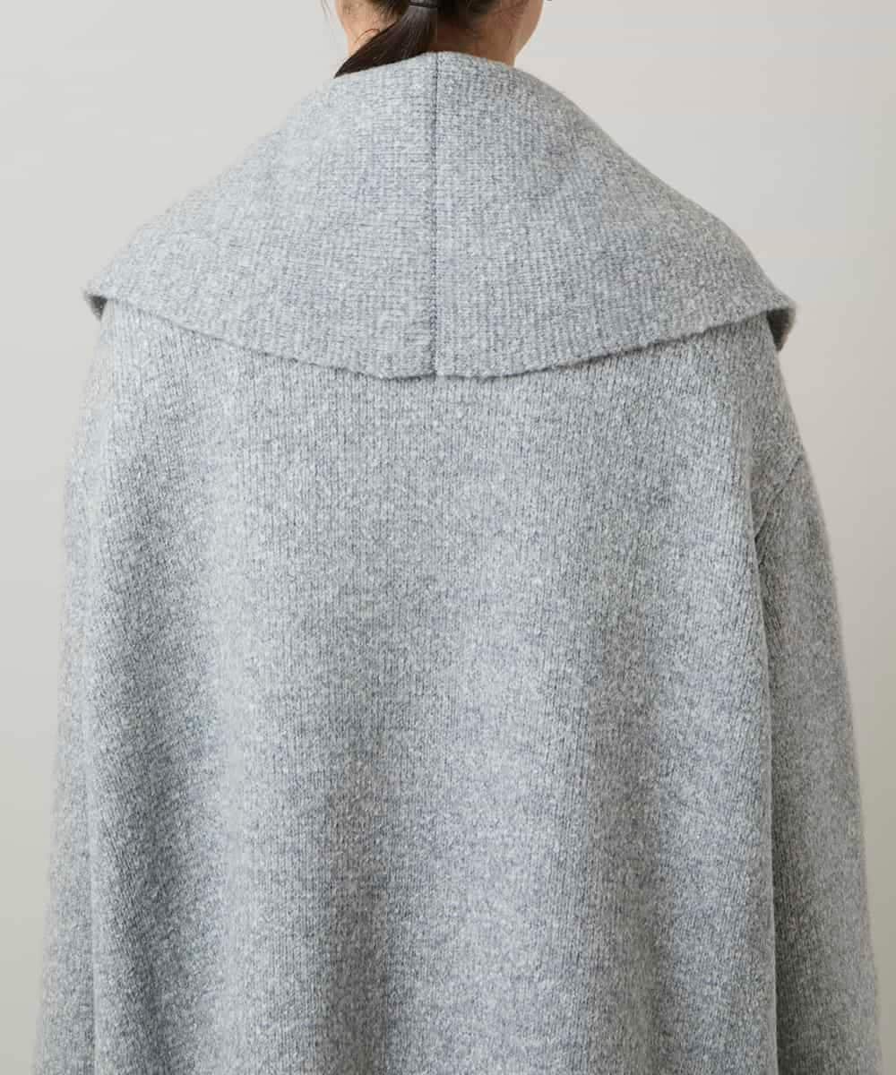 RSSCD16630 TRUNK HIROKO KOSHINO(ヒロココシノ) ミラノリブショールカラーコート ライトグレー