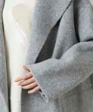 RSSCD16630 TRUNK HIROKO KOSHINO(ヒロココシノ) ミラノリブショールカラーコート ライトグレー