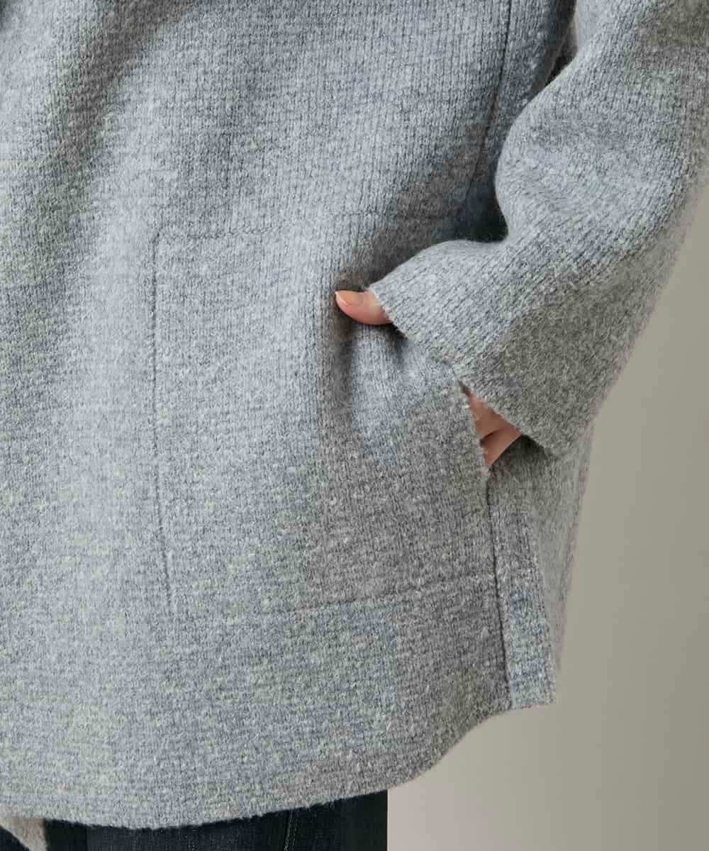 RSSCD16630 TRUNK HIROKO KOSHINO(ヒロココシノ) ミラノリブショールカラーコート ライトグレー