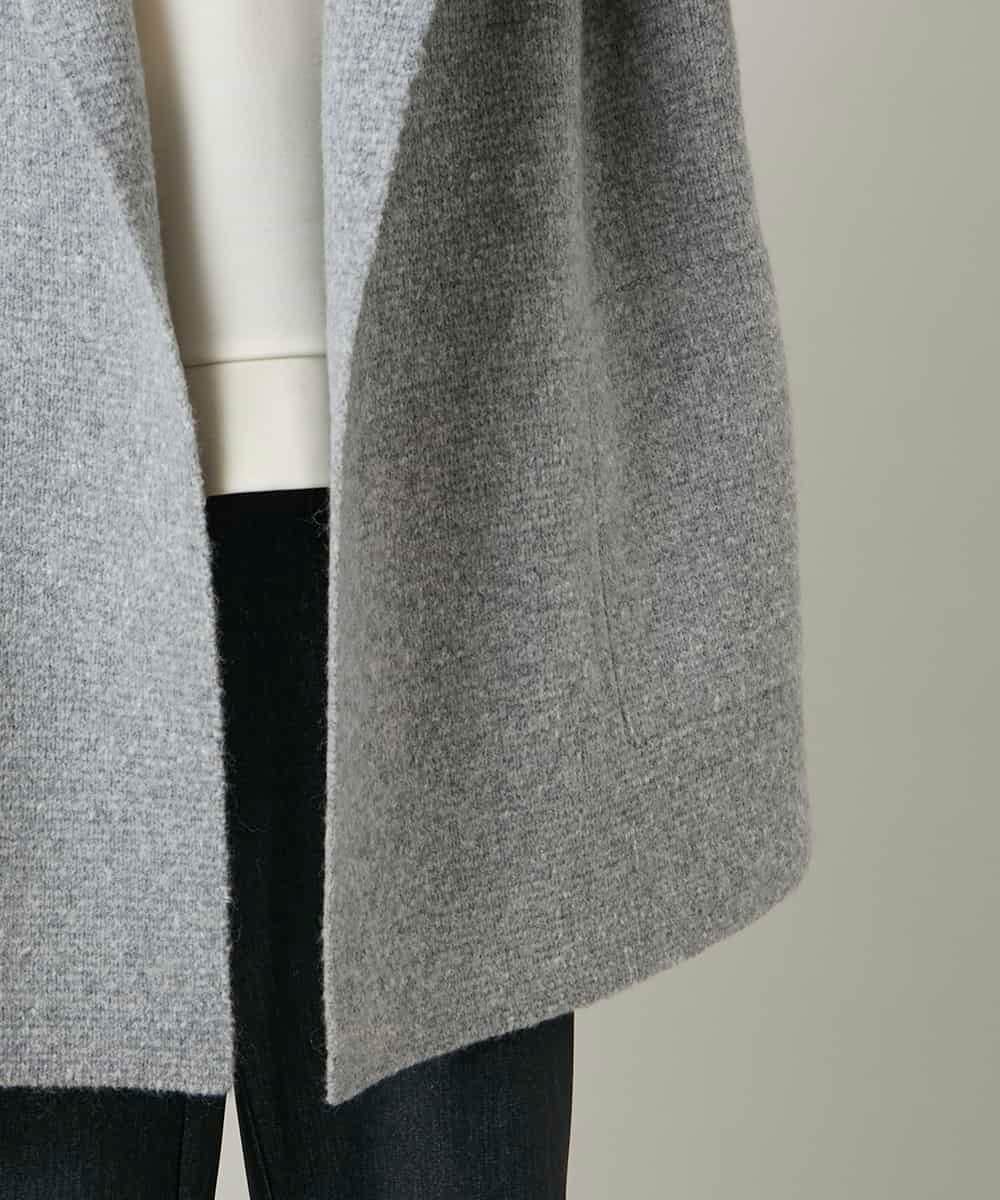 RSSCD16630 TRUNK HIROKO KOSHINO(ヒロココシノ) ミラノリブショールカラーコート ライトグレー