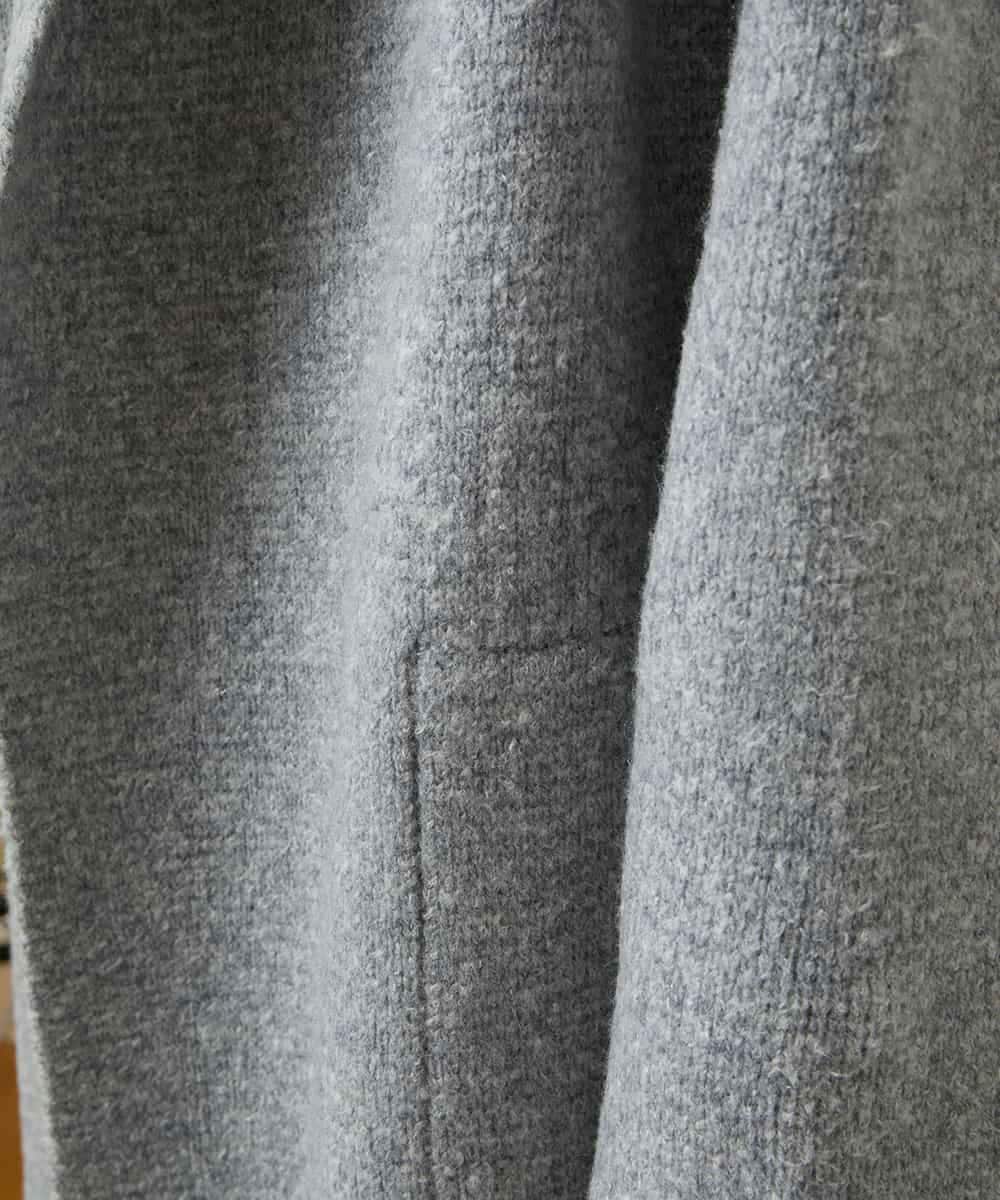 RSSCD16630 TRUNK HIROKO KOSHINO(ヒロココシノ) ミラノリブショールカラーコート ライトグレー