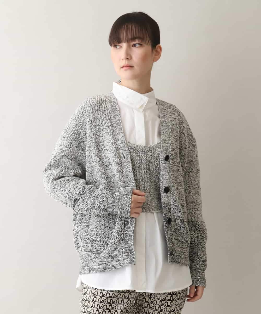 RSSEB05430 TRUNK HIROKO KOSHINO(ヒロココシノ) バルキーニットカーディガン/洗える アイボリー