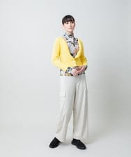 RSSEE26390 TRUNK HIROKO KOSHINO(ヒロココシノ) 【先行予約】リブニットコンパクトジャケット /洗える イエロー