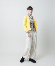 RSSEE26390 TRUNK HIROKO KOSHINO(ヒロココシノ) 【先行予約】リブニットコンパクトジャケット /洗える イエロー