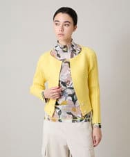 RSSEE26390 TRUNK HIROKO KOSHINO(ヒロココシノ) 【先行予約】リブニットコンパクトジャケット /洗える イエロー