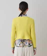 RSSEE26390 TRUNK HIROKO KOSHINO(ヒロココシノ) リブニットコンパクトジャケット /洗える イエロー