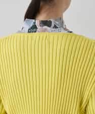 RSSEE26390 TRUNK HIROKO KOSHINO(ヒロココシノ) リブニットコンパクトジャケット /洗える イエロー
