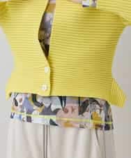 RSSEE26390 TRUNK HIROKO KOSHINO(ヒロココシノ) リブニットコンパクトジャケット /洗える イエロー