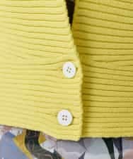 RSSEE26390 TRUNK HIROKO KOSHINO(ヒロココシノ) リブニットコンパクトジャケット /洗える イエロー