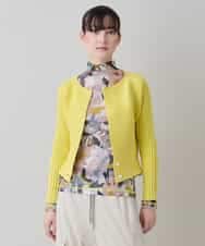 RSSEE26390 TRUNK HIROKO KOSHINO(ヒロココシノ) リブニットコンパクトジャケット /洗える イエロー