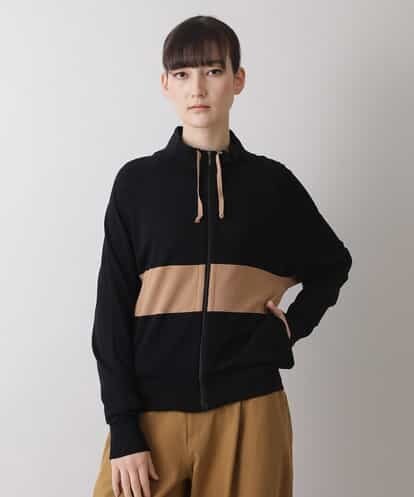 RSSES01360 TRUNK HIROKO KOSHINO 【日本製】バイカラージップアップカーディガン