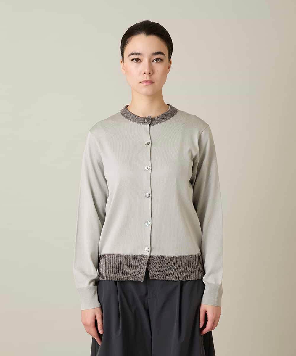 RSSFD07360 TRUNK HIROKO KOSHINO(ヒロココシノ) ソフトラメニットカーディガン グレージュ