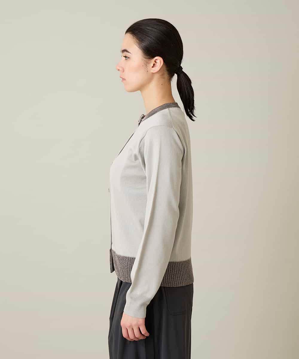 RSSFD07360 TRUNK HIROKO KOSHINO(ヒロココシノ) ソフトラメニットカーディガン グレージュ