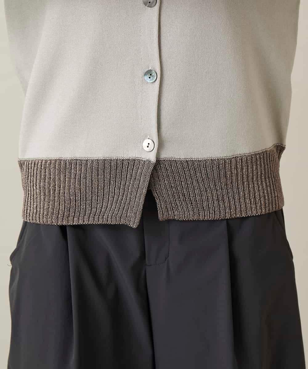 RSSFD07360 TRUNK HIROKO KOSHINO(ヒロココシノ) ソフトラメニットカーディガン グレージュ