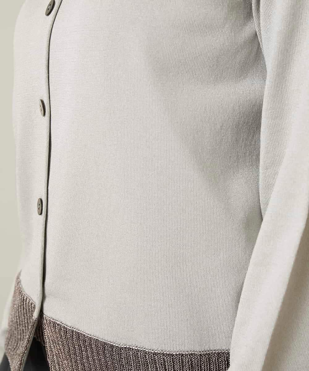 RSSFD07360 TRUNK HIROKO KOSHINO(ヒロココシノ) ソフトラメニットカーディガン グレージュ