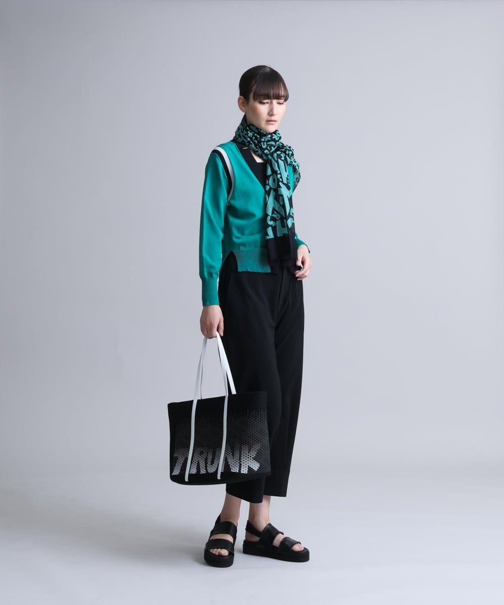 RSSFS10360 TRUNK HIROKO KOSHINO(ヒロココシノ) 配色ニットカーディガン グリーン