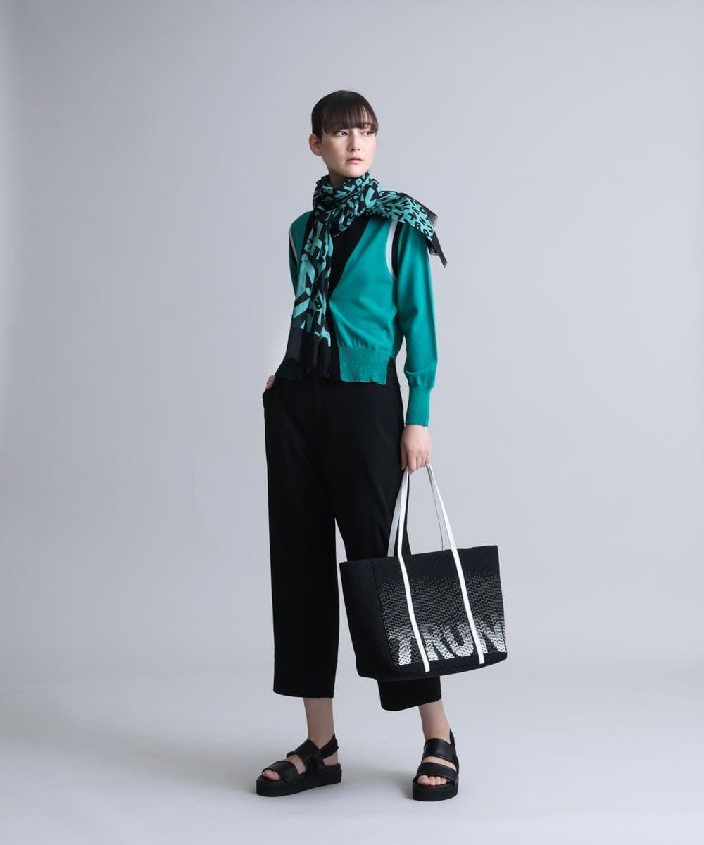 RSSFS10360 TRUNK HIROKO KOSHINO(ヒロココシノ) 配色ニットカーディガン グリーン