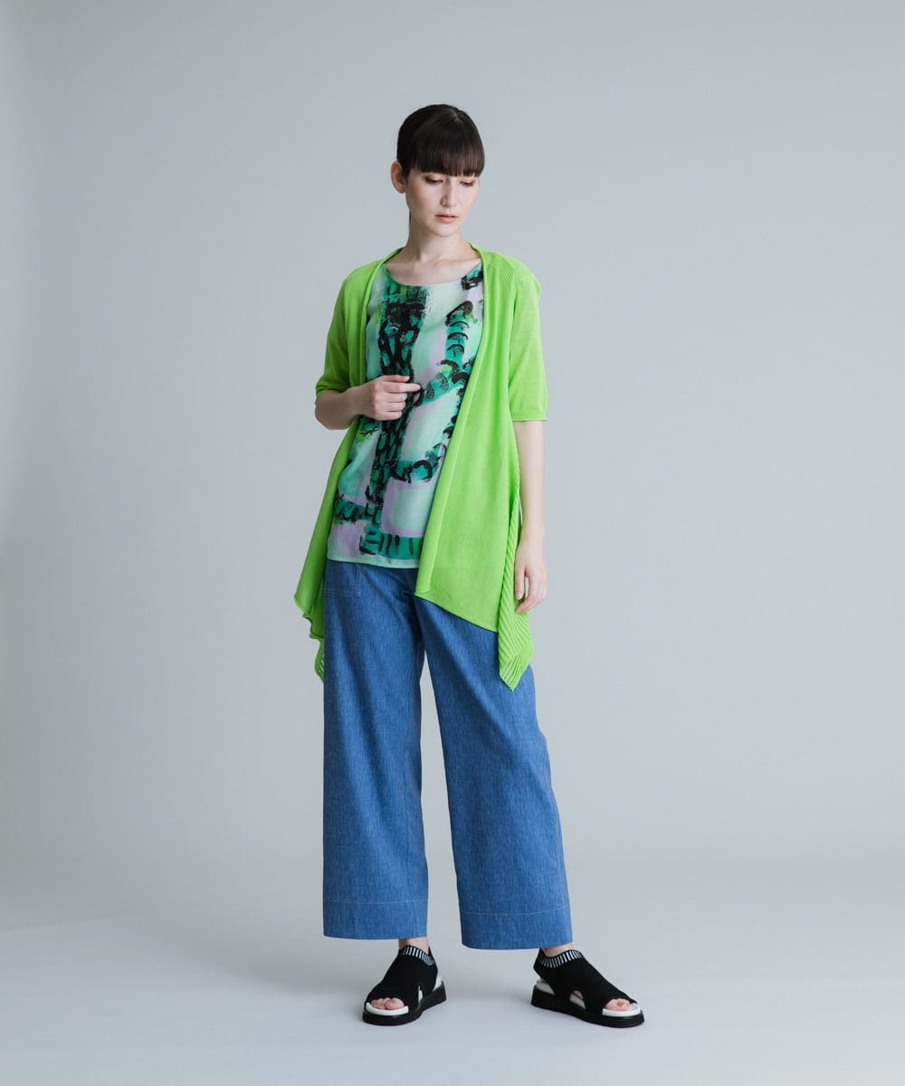RSSHT60270 TRUNK HIROKO KOSHINO(ヒロココシノ) 【洗える】レーシーニットカーディガン ピンク