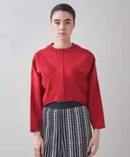 RSSJB05490 TRUNK HIROKO KOSHINO(ヒロココシノ) タックデザインボレロジャケット /洗える レッド