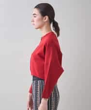 RSSJB05490 TRUNK HIROKO KOSHINO(ヒロココシノ) タックデザインボレロジャケット /洗える レッド
