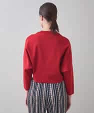RSSJB05490 TRUNK HIROKO KOSHINO(ヒロココシノ) タックデザインボレロジャケット /洗える レッド