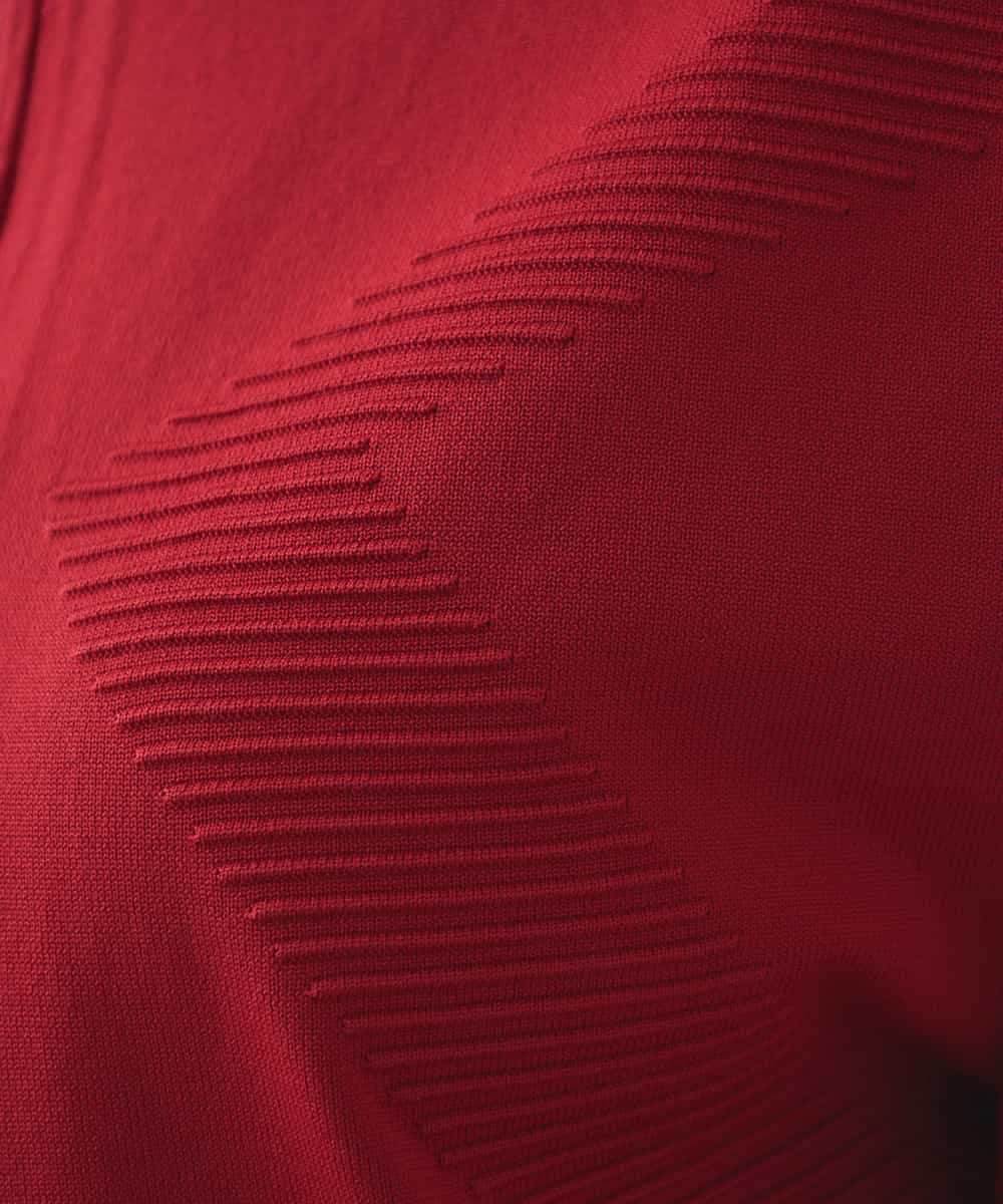 RSSJB05490 TRUNK HIROKO KOSHINO(ヒロココシノ) タックデザインボレロジャケット /洗える レッド
