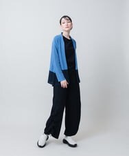 RSSJE10390 TRUNK HIROKO KOSHINO(ヒロココシノ) バイカラー和紙ニットカーディガン/日本製 ブルー