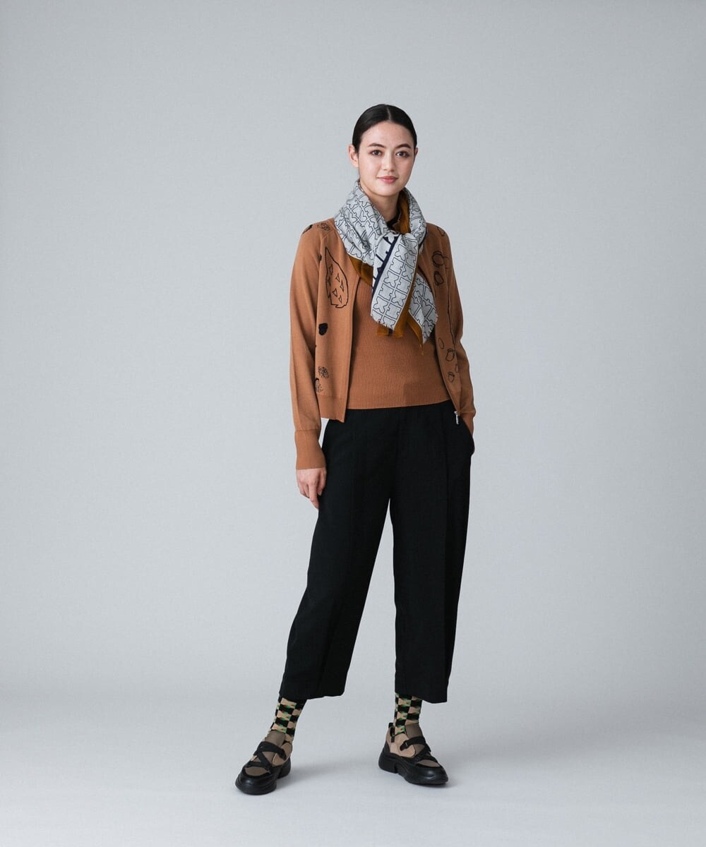 RSSJT10390 TRUNK HIROKO KOSHINO(ヒロココシノ) ジップアップニットカーディガン ベージュ