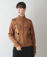 RSSJT10390 TRUNK HIROKO KOSHINO(ヒロココシノ) ジップアップニットカーディガン ベージュ