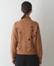 RSSJT10390 TRUNK HIROKO KOSHINO(ヒロココシノ) ジップアップニットカーディガン ベージュ