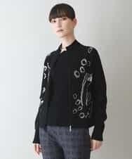 RSSJT10390 TRUNK HIROKO KOSHINO(ヒロココシノ) ジップアップニットカーディガン ブラック