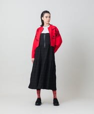 RSSLD08490 TRUNK HIROKO KOSHINO(ヒロココシノ) アニマル柄プリントニットジャケット レッド