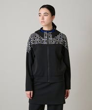 RSTAE18630 TRUNK HIROKO KOSHINO(ヒロココシノ) 小付きドットブロッキングデザインパーカー/洗える ブラック