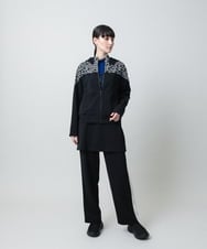 RSTAE18630 TRUNK HIROKO KOSHINO(ヒロココシノ) 小付きドットブロッキングデザインパーカー/洗える ブラック