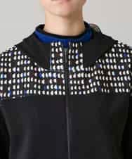 RSTAE18630 TRUNK HIROKO KOSHINO(ヒロココシノ) 小付きドットブロッキングデザインパーカー/洗える ブラック