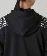 RSTAE18630 TRUNK HIROKO KOSHINO(ヒロココシノ) 小付きドットブロッキングデザインパーカー/洗える ブラック