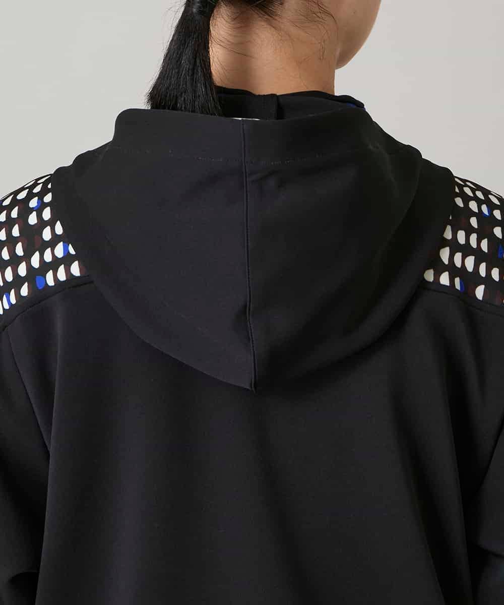 RSTAE18630 TRUNK HIROKO KOSHINO(ヒロココシノ) 小付きドットブロッキングデザインパーカー/洗える ブラック