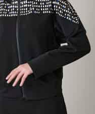 RSTAE18630 TRUNK HIROKO KOSHINO(ヒロココシノ) 小付きドットブロッキングデザインパーカー/洗える ブラック