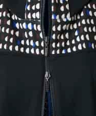 RSTAE18630 TRUNK HIROKO KOSHINO(ヒロココシノ) 小付きドットブロッキングデザインパーカー/洗える ブラック