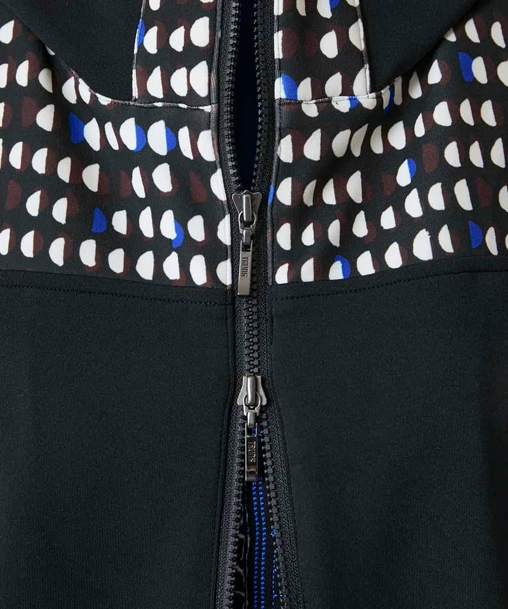 RSTAE18630 TRUNK HIROKO KOSHINO(ヒロココシノ) 小付きドットブロッキングデザインパーカー/洗える ブラック