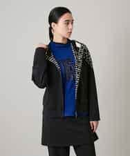 RSTAE18630 TRUNK HIROKO KOSHINO(ヒロココシノ) 小付きドットブロッキングデザインパーカー/洗える ブラック