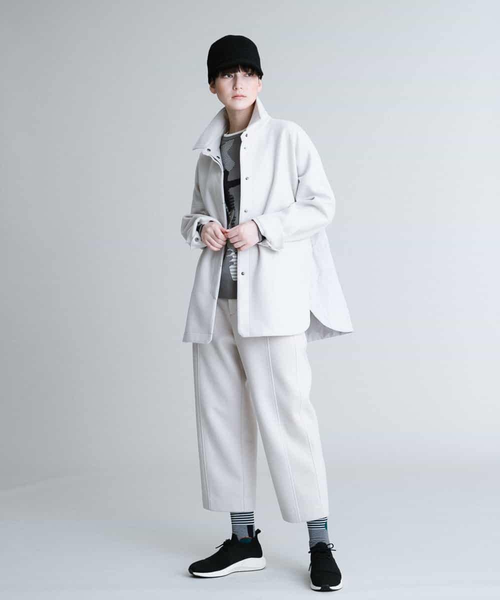 RSTCP40450 TRUNK HIROKO KOSHINO(ヒロココシノ) 【洗える】ウールライクシャツジャケット アイボリー