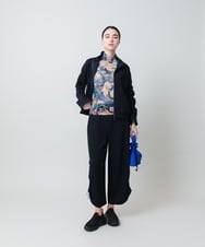 RSTEE32560 TRUNK HIROKO KOSHINO(ヒロココシノ) ドロストギャザーリブニットブルゾン /日本製/洗える ネイビー