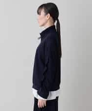 RSTEE32560 TRUNK HIROKO KOSHINO(ヒロココシノ) ドロストギャザーリブニットブルゾン /日本製/洗える ネイビー