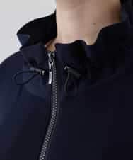 RSTEE32560 TRUNK HIROKO KOSHINO(ヒロココシノ) ドロストギャザーリブニットブルゾン /日本製/洗える ネイビー