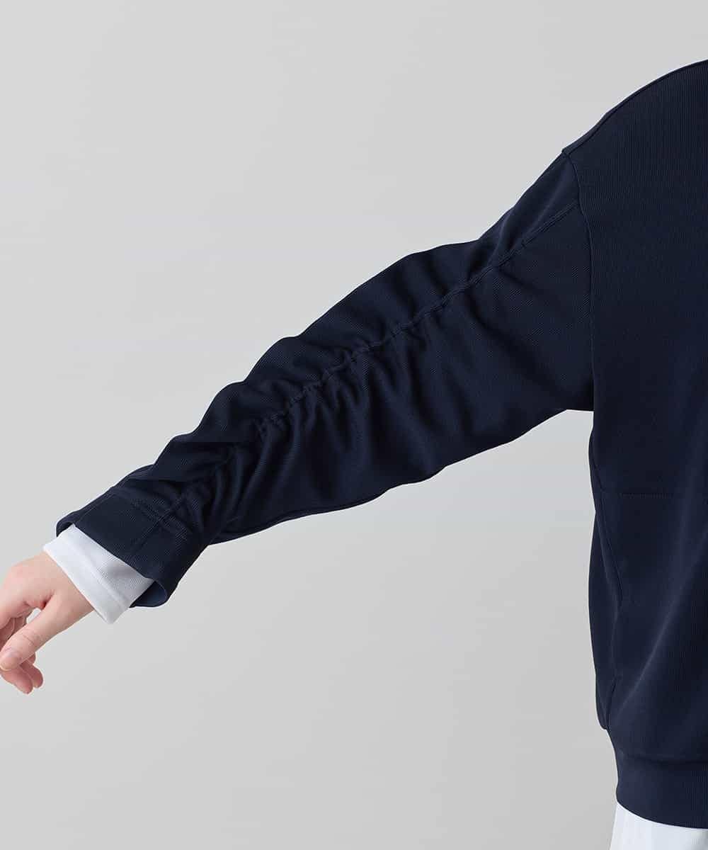 RSTEE32560 TRUNK HIROKO KOSHINO(ヒロココシノ) ドロストギャザーリブニットブルゾン /日本製/洗える ネイビー