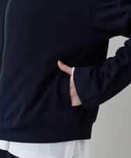 RSTEE32560 TRUNK HIROKO KOSHINO(ヒロココシノ) ドロストギャザーリブニットブルゾン /日本製/洗える ネイビー